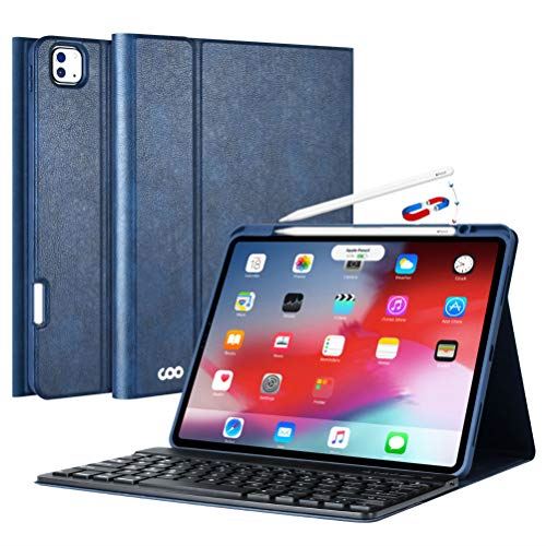 人気ブランドを Ipad Pro 12 9 キーボード ケース レザー 10色バックライト Bluetooth接続 キーボードカバー 自動ウェイク スリープ機能 ネービー W 珍しい Www Qallwahotels Com