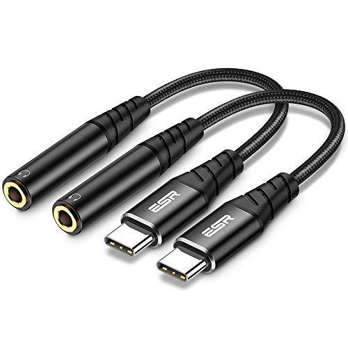 Esr タイプcイヤホン変換ケーブル Type Cイヤホンジャック 3 5mm Aux端子 Usb Cイヤホン 音声通話 音量調節 音楽 対応機種 Ipad Pro 2020 Ipad Pro 2018 Ipad Air4 Google Pixel 4a Pixel 3 Pixel 3xl Xperia Xz2 Xpera5 Samsung Galaxy S20 S10 Note10など 2本入り