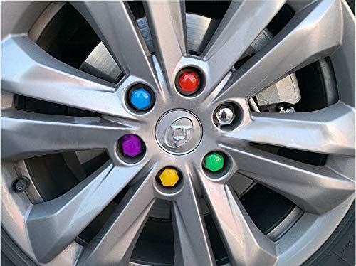 欠片ユニバーサル防錆17 19ミリグレーレッドブラックブルーイエローパープル光輝のいるオートマチックパタンタイヤホイールナットボルト守護被すカバー侍者洩らす具 Color Name 19mm Purple Vned Org