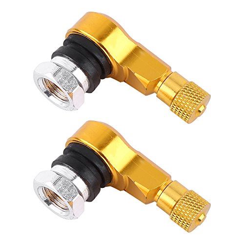 Keenso ユニバーサル 2個90度 タイヤピストン ステム モーターバイク アルミ 車 タイヤバルブ ステム王冠 11 3mm ゴールド Gold Gullane Com Br