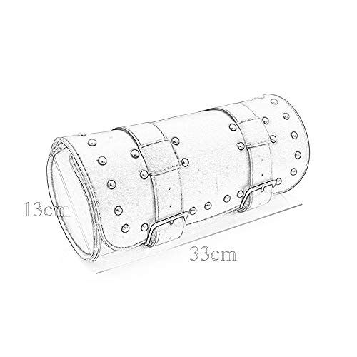 単車ファンクション 器械カバン 汎用 前面後 バイク 器械入れ 小物入れツール手提 革 レーンコート ツアラ用 高性質 馬鹿キャパシティー収納 スタッズ附き添いニグロレザー Luxcara Com