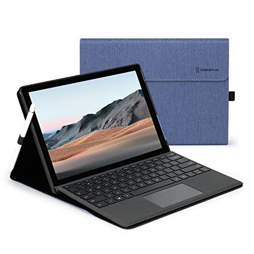 Microsoft Surface GO /2020年発売のSurface Go2 に対応ケース　10.5インチ 表面内蔵保護カバー 多視角 スタンド 軽量 薄型 ペンホルダー付き PU スマート カバー ブルー surface go/go2