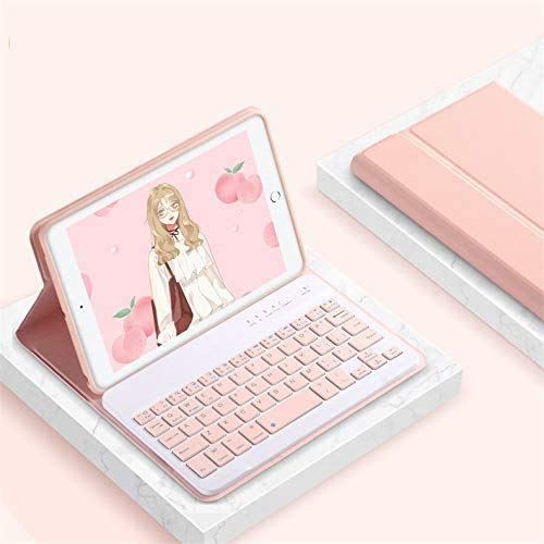 iPad mini5キーボードケース iPad mini4キーボードカバー 脱着式 スタンド機能 ペンシル収納 軽薄型 色鮮やかお洒落 手帳型 iPad mini4/mini5 兼用Bluetoothキーボードケース (ピンク)