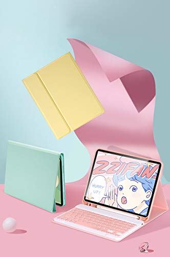 人気 2020モデル 第4世代 iPad Air4 10.9インチキーボードカバー Apple Pencil収納可能 ワイヤレスBluetooth キーボード 分離式 超軽量 手帳型 可愛い お洒落 ペンシル充電対応 脱着式 キーボード スタンド機能 (iPad Air4（2020）, ブルー)