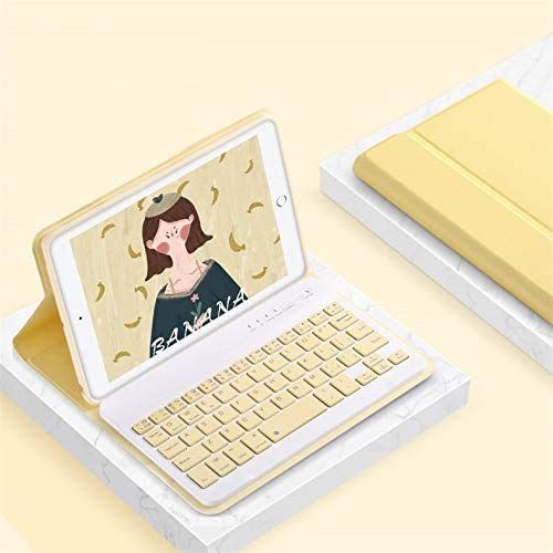 iPad mini5キーボードケース iPad mini4キーボードカバー 脱着式 スタンド機能 ペンシル収納 軽薄型 色鮮やかお洒落 手帳型 iPad mini4/mini5 兼用Bluetoothキーボードケース (イエロー)
