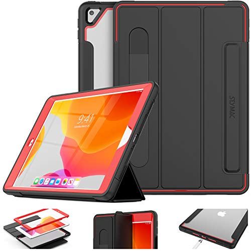 国産 Seymac Stock Ipad 8世代 7世代 ケース Ipad 10 2インチ ケース フィルム内蔵 ペン収納 磁気スタンド 軽量 薄型 着脱簡単 スマートipad 8 7 10 2 19 ケース ブラック レッド Ipad 8 7世代 10 2 レッド ブラック T M Bストア 楽天ランキング1位