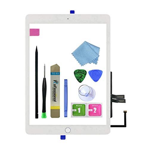 Zentop ブラック iPad 第6世代 iPad 2018 A1893 A1954 タッチスクリーンデジタイザーアセンブリ交換用ホームボタン、カメラブラケット、取り付け済み接着剤、ツール修理キット Black iPad 2018