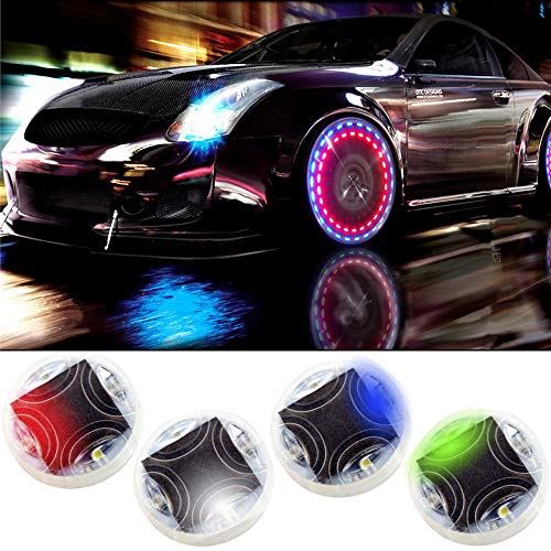 楽天市場 Kyouden 車用 ソーラーホイールランプ タイヤホイールライト Ledタイヤガスノズルキャップランプ 15種類点灯パターン 防水 簡単取付 4個セット T M Bストア