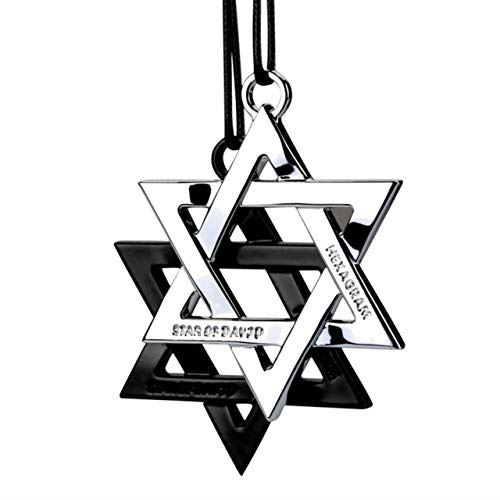 Exitora シルバー 車用品 車用 六芒星 車 ルームミラーアクセサリー バックミラー 2個セット T M Bストア アクセサリー アクセサリー 黒 車 ダビデの星