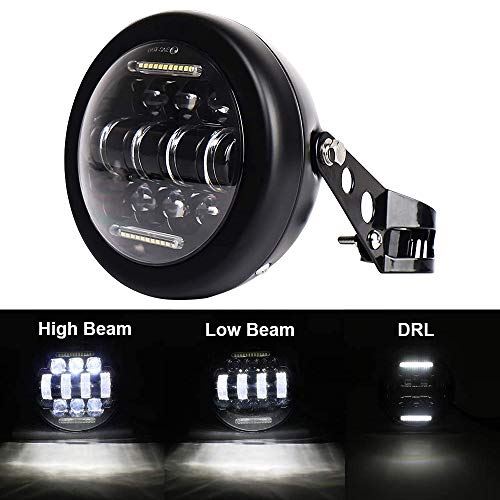5.75インチ LED ヘッドライト シェル付き 66Ｗ デイライト付き Hi/Lo切り替えDRL機能付きハーレー ダビッドソン 用 6000K 防水 IP67 ledフォグ Hi/Lo Samman