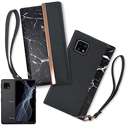 シズカウィル(shizukawill) AQUOS sense4 docomo SH-41A sense5G docomo SH-53A au SHG03 softbank sense4 lite sense4 basic iFounda 手帳型 ケース カバー カード収納あり ストラップホール ストラップ付 アクオス センス4 sense 4 センス5g 楽 BLACK