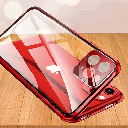 覗き見防止 iPhone12Pro Max ケース アルミバンパー 全面保護カバー カメラ保護フィルム付き ガラスフィルム付き マグネット式 アイフォン12ProMAX ガラスケース 両面ガラス 全面カバー バンパーケース 透明 クリア (iPhone12ProMax, 銀)