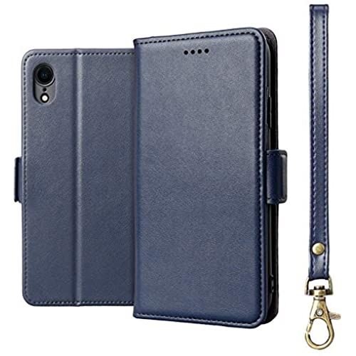 送料無料 Iphone Xr ケース 手帳型 Rssviss ストラップ付き サイドマグネット カード収納 Qi充電対応 横置き機能 アイフォン Xr に対応 F1 ブルー 超激安 Atsu Edu Ge