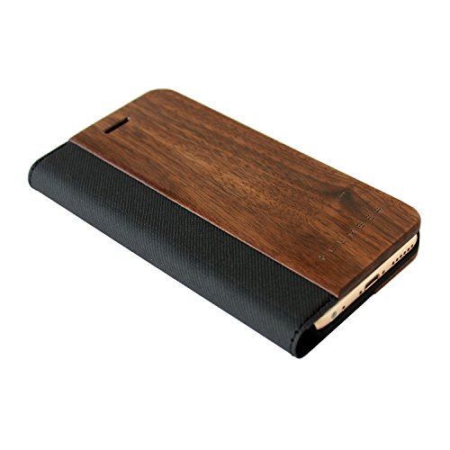 +LUMBER by Hacoa iPhone 8 / 7 取りまかなう (4.7iniPhone用) 万覚え帳型の木製フリップ容れもの (Walnut)