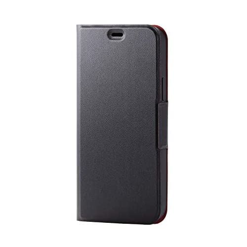 エレコム iPhone 12 / 12 Pro ケース Qi充電対応 ソフトレザー 薄型 磁石付 ブラック PM-A20BPLFUBK
