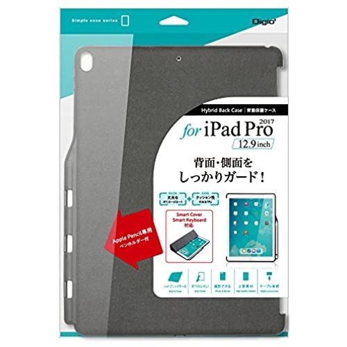 iPad Pro 12.9 ケース 2017 背面保護ケース ペンホルダー付 ブラック 48450