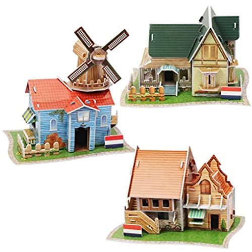 3d立体パズル 3点セット 手作りキット ビルディングセット 建築模型 ハウスキット 知育玩具 8歳以上 男の子 女の子 大人 入園祝い 新年 ギフト 誕生日 プレゼント 贈り物 Diy 組立 ペーパークラフト 子供 かんたん組立 A Fitzfishponds Com