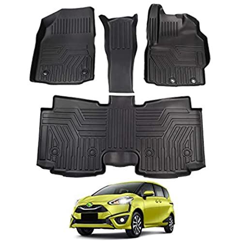 Cartist トヨタ シエンタ 170系 3D フロアマット 7人乗り専用 立体カーマット NHP17型 NSP17型 NCP17型 2015年7月～ TPE素材 立体フロアマット 防水 抗菌効果 滑り防止 耐汚れ カスタムパーツ ... トヨタ シエンタ 170系 7人乗り仕様 ブラック