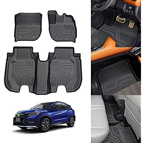 Cartist ホンダ ヴェゼル VEZEL ハイブリッド車 カーマット 3Dフロアマット HONDA VEZEL 2019.1～に適用 立体フロアマット 防水 滑り防止 耐汚れ TPO素材 カスタムパーツ 車種専用設計 取付簡単 ... HONDA VEZEL ハイブリッド車 2019.1～ ブラック