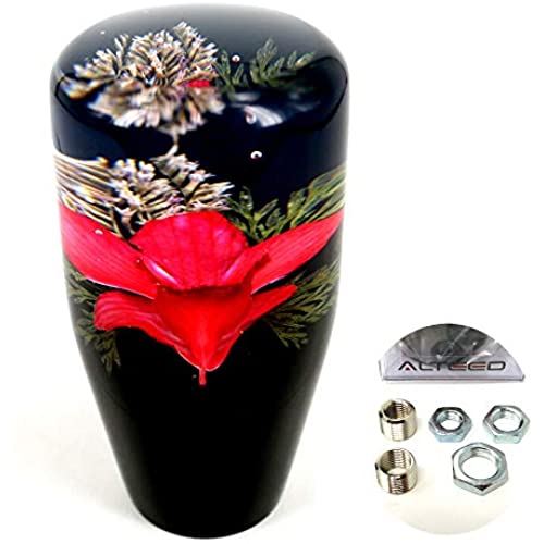 水中花シフトノブ/本物蘭/生花作品/9cm/MT車用/赤【オートランド/AUTOLAND】