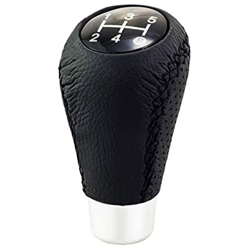 Bashineng タイプr ギアシフトノブヘッド 5速 PU製 車スティックシフターノブ 自動と手動 トラック カー用品 汎用 (ブラックステッチ)