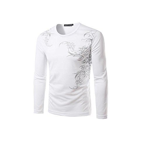 楽天市場 Kmazn メンズ プリント Tシャツ クルーネック 薄手 長袖 ストレッチ 丸首 ロングスリーブ ロンt カットソー トップス お兄系 黒 白 春 夏 秋 ホワイト T M Bストア