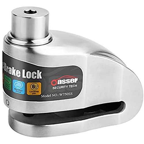 Oasser バイクロック アラーム機能開閉可能on Off スクーター ロック バイク用 ディスクロック 自転車 盗難防止 電気自動車 ステンレス鋼 頑丈 防水 防塵 防錆 リチウム電池 12ヶ月連続待受 1db 鍵3本 銀色 Agoranotizia It