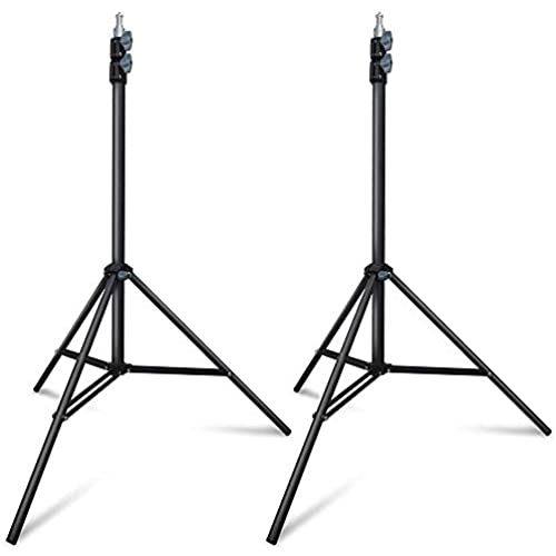 Hemmotop プロ 撮影用 ライトスタンド 2本キット 2m ストロボスタンド 写真スタジオ用 vive 三脚 アンブレラ ビデオライト ソフトボックス用 フラッシュスタンド 黒 ライトスタンド 2点