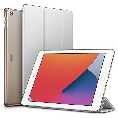 ESR iPad 8 ケース 2020 iPad 10.2 ケース 第7世代 2019 半透明 薄型 軽量 傷防止 オートスリープ ウェイク 三つ折りスタンド スマートケース iPad 10.2インチ ハードカバー グレー 半透明_グレー