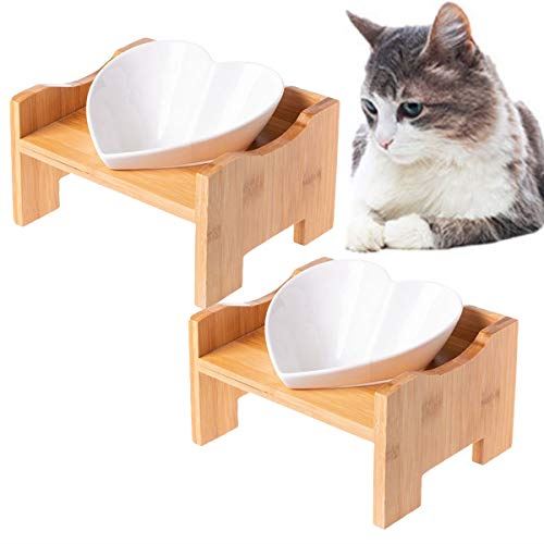 2個セット Iikuru 猫 食器 食べやすい 猫用 フード ボウル 陶器 食器台 小型犬 エサ入れ 斜め ネコ 餌 台 ねこ 餌入れ 皿 Y628 Agoranotizia It