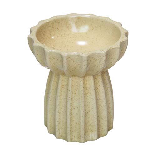 食べやすい Iikuru 猫 食器 陶器 フードボウル スタンド 脚付 食べやすい 猫用 餌皿 ねこ 餌入れ ウォーターボウル セラミック 犬 子猫 ご飯 皿 食器台 ペット食器 Y7 ベージュ Fitzfishponds Com