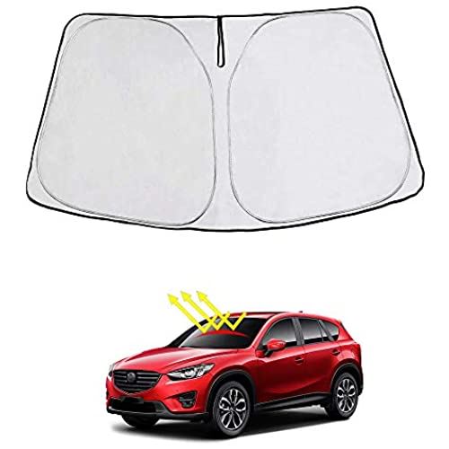 LEXLEYS マツダ CX-5 KE系（2012年2月～2017年2月）改良専用 フロント サンシェード CX5 遮光 カーテン シェード 日よけ 車 ワンタッチ 窓 ガラス カバー セット 車中泊 グッズ ドレスアップパーツ カーシェード カスタム パーツ アクセサリー 内装 パーツ