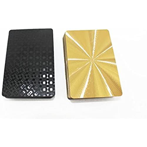 naissant かっこいい カーボン調 ブラック ＆ ゴールド トランプ 黒 金 スタイリッシュ ポーカー 大人用 マジック 大富豪 マジシャン