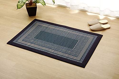 イケヒコ・コーポレーション い草玄関マット 純国産 Fランクス 玄関マット ネイビー 60×120cm 8823270