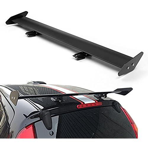 Bruce & Shark(ブルース・サメ)カー・自動車用 ユニバーサル アルミ製 アジャスタブル リア トランク スポイラー ウィング ブラック 13#|T.M.Bストア