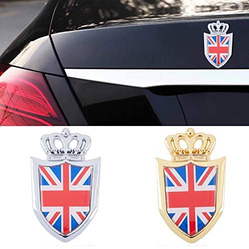 Superfindings 2フラグメント イギリス 旗幟身形車両徽章 帯状髪飾りステッカー カーデコレーションステッカーラベル 軽銀 ホームベース 押印 カーアクセサリー 立体 デ巻毛 乗り物 装飾品 汎用 合羽 メタール製 x52 5x5 5mm Musiciantuts Com