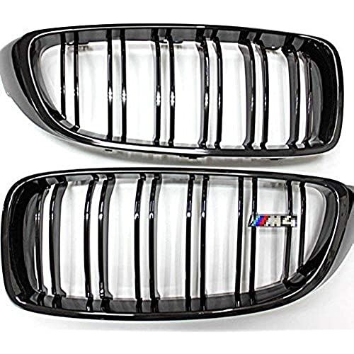 BMW 4シリーズ F32 F33 F36 F80 F82 F83 M4 Mスポーツ 互換 キドニー グリル ロゴ付き 艶有り グロス ブラック ダブルフィン|T.M.Bストア