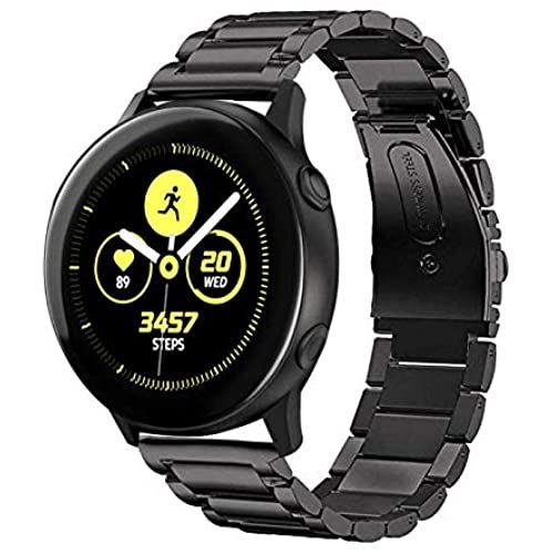 PINHEN 時計バンド ベルト20mm ステンレス - スマートウォッチバンド ベルト 腕時計バンド 16mm 18mm 20mm 22mm 24mm交換ストラップステンレス 金属ベルト (20mm-Black) ブラック