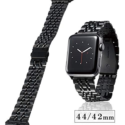 エレコム Apple Watch バンド 44mm / 42mm ステンレス [7連設計で、フィット感に優れた着け心地] 長さ調整工具付き ブラック AW-44BDSS7BK AW-44BDSS7BK 44mm/42mm ステンレスバンド