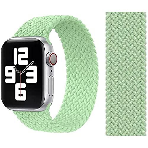 apple watch バンド ブレイデッドソロループ アップルウォッチ バンド iwatch バンド SOLO LOOP スポーツバンド 柔らかいナイロン素材 耐衝撃 防汗 38mm/40mm/42mm/44mm iWatch Series 6 SE 5 4 3 2 1に対応 コンパチブル 42mm/44mm-m ピスタチオ