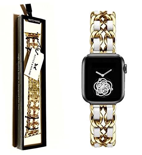 Royce\u0026Roland チェーン店腕輪 Apple Watch アップルウォッチ 専用box付_38/40, gold/white スマートフォン・タブレット-スマートウォッチ本体