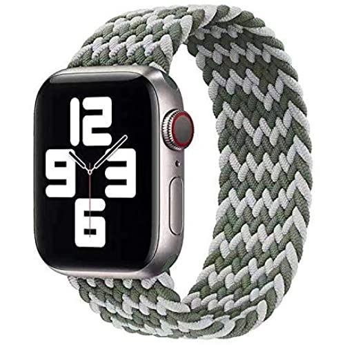 apple watch バンド iwatch バンド 【2021年最新スタイル】デッドソロループ 編組バンド apple watch 6/5/4/3/2/1/SEに対応 アップルウォッチ バンド 42mm/44mm-m ホワイト+グリーン