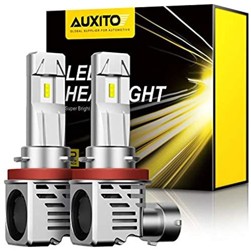AUXITO H11 H8 H9 H16 LEDヘッドライト 車用 新基準車検対応 ZES LEDチップ搭載 驚異の純正ハロゲンサイズ登場 99%車種対応 高輝度 6500K 12V車対応(ハイブリッド車・EV車対応) ...|T.M.Bストア
