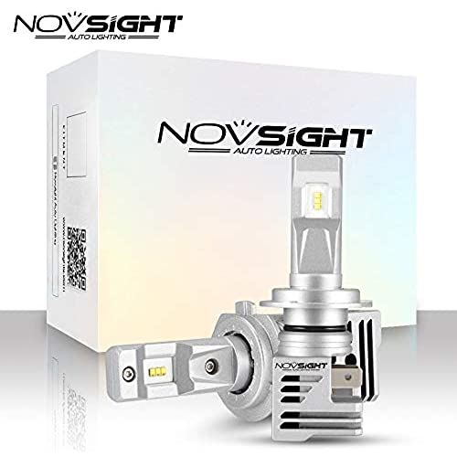 NOVSIGHT H7 55W 12000LM 無極性 LEDヘッドライト フォグランプ 新車検対応 高輝度 6000K DC9-32V 360°発光 2個セット シルバー