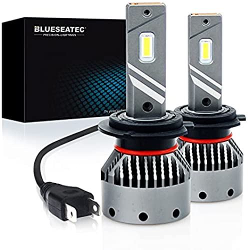 BLUESEATEC H7 LEDヘッドライト 爆光 20000LM 50W 超高輝度 日本製CSPチップ 車検対応 キャンセラー内蔵 99％車種対応 12V/24v（ハイブリッド車・EV車対応) 定電流回路搭載 ... H7 2個セット
