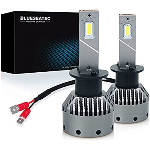 BLUESEATEC H1 LEDヘッドライト 爆光 20000LM 50W 超高輝度 日本製CSPチップ 車検対応 キャンセラー内蔵 99%車種対応 12V/24v(ハイブリッド車・EV車対応) 定電流回路搭載 ... H1 2個セット|T.M.Bストア