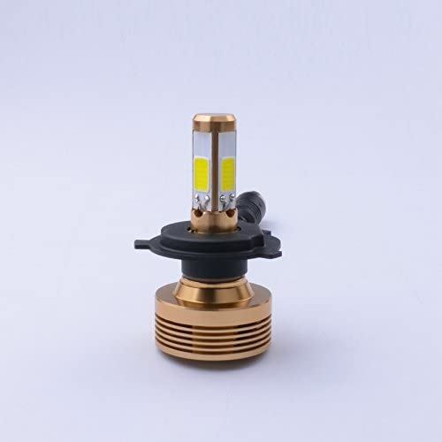 TheOne ４個超高輝度 COBチップ搭載 360度発光 9～32V車用LEDヘッドライトH4 Hi/Lo 切り替えタイプ、金色外装 50W（50W*1） 5000LM(5000LM*1) 6000K 贈り物LED
