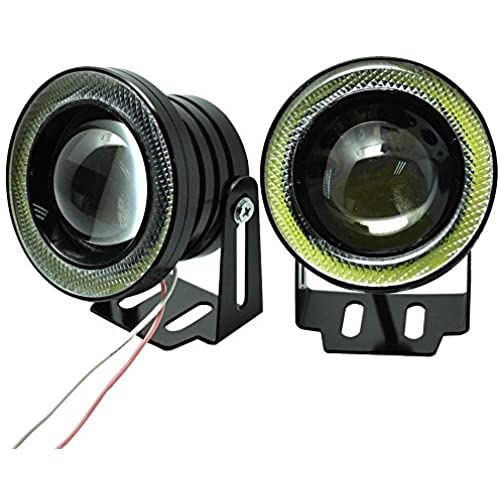Amak NEW 8.9cm（3.5インチ） LED フォグライト ホワイトプロジェクター&ホワイト エンジェルアイ ヘイローリング DRLバルブ 10,072円