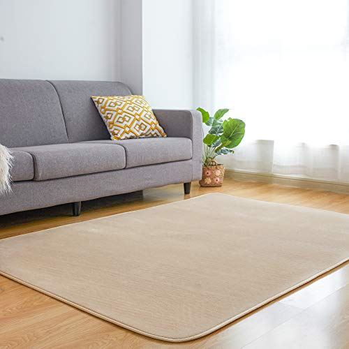 VK Living カーペット ラグ 洗える 滑り止め付 185×185cm(約2畳) ムジ柄・ライトモカ 7,301円
