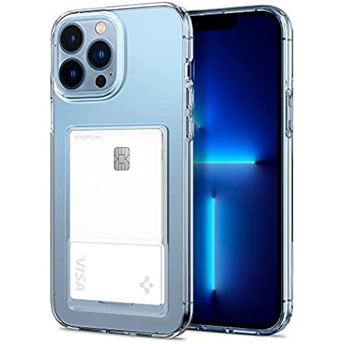 Spigen iPhone13 Pro Max 用 ケース [ 1枚入り ] TPU クリア 手帳型 収納ケース カードケース 米軍MIL規格取得 厚さ1.5ｍｍ 超薄型 超軽量 クリスタル・スロット ACS03216 (クリスタル ・クリア)